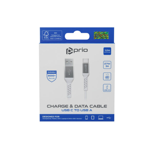 USB-C to USB-A laadimiskaabel 1.2m - Image 2